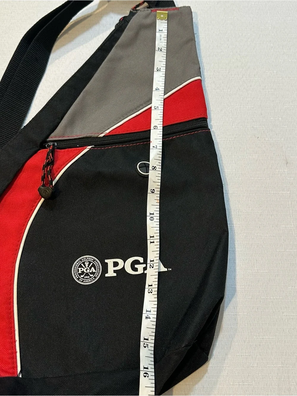 PGA Sport Sling Backpack Crossbody Bag Black Red Gray